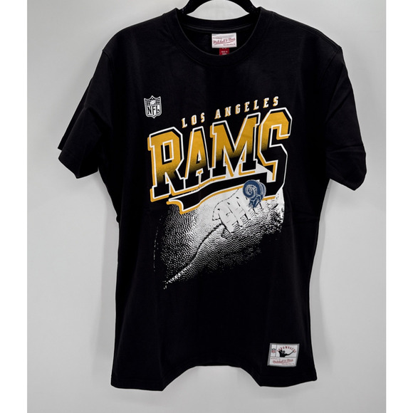 Mitchell & Ness NFL Kick Off Tee Los Angeles Rams Size Medium Black New - Picture 1 of 9
